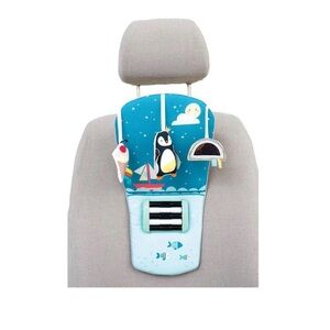 Penguin-Themed Car Seat Activity Center - Blue